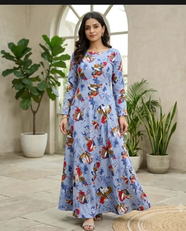 Premium 1st Quality Rayon Full Sleeves Long Anarkali Kurti | AK2226